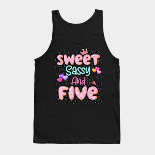 Sweet Sassy And Five Birthday For Girls 5 Year Old Tank Top